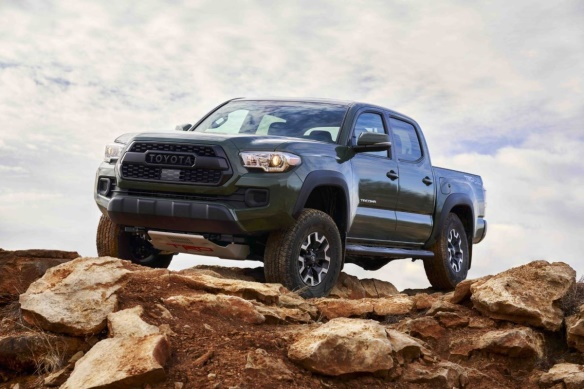  Toyota Tacoma TRD lift kit enhances off-road truck movement with new Bilstein shock absorbers and cast iron spacers. 