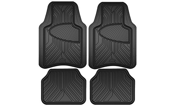 Armor All 78846 Best Universal Car Floor Mats Black Rubber Interior Floor  Mat, 4 Piece