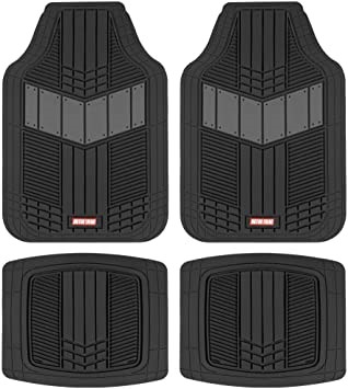 Amazon.com: Motor Trend DualFlex All-Weather Rubber Floor Mats for Car,  Truck, Van & SUV – Waterproof Front & Rear Liners with Drainage Channels &  Two-Tone Sport Design: Automotive